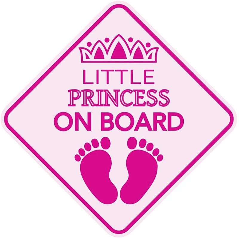 Melostu Princess On Board Car Sign - Princess On Board Decal - Princess Automotive Sign - Princess On Board Sticker for Cars - Princess On Board Window Decal - Little Princess On Board Car Sign - Image 1